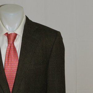 Ermenegildo Zegna Green Plaid Vintage Cashmere Blend Two Button Blazer 40L